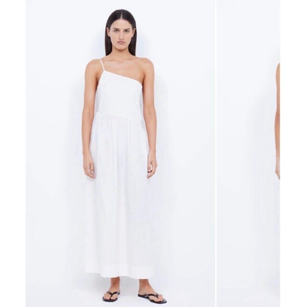 Bec + Bridge Lennox one shoulder cotton maxi dress White-Ivory  size 4
